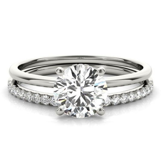 Quiet Beauty Lab-Grown Diamond Bridal Set - Main View - Vowmira lab-grown diamond jewelry