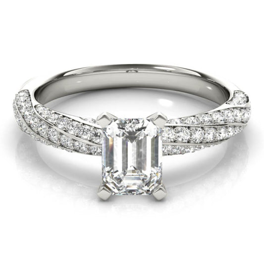 Oceana Emerald Cut Lab-Grown Diamond Ring - Main View - Vowmira lab-grown diamond jewelry