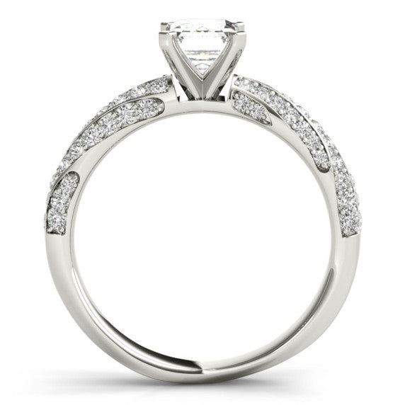 Oceana Emerald Cut Lab-Grown Diamond Ring - Detail View - Vowmira lab-grown diamond jewelry