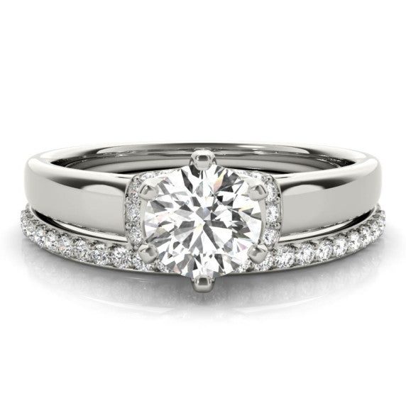Chevron Lab-Grown Diamond Bridal Set - Main View