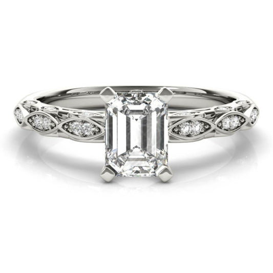 Marion Emerald Cut Lab-Grown Diamond Ring - Main View - Vowmira lab-grown diamond jewelry