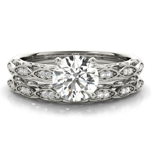 Marion Lab-Grown Diamond Bridal Set - Main View - Vowmira lab-grown diamond jewelry