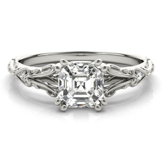 Luisant Asscher Cut Lab-Grown Diamond Ring - Main View - Vowmira lab-grown diamond jewelry