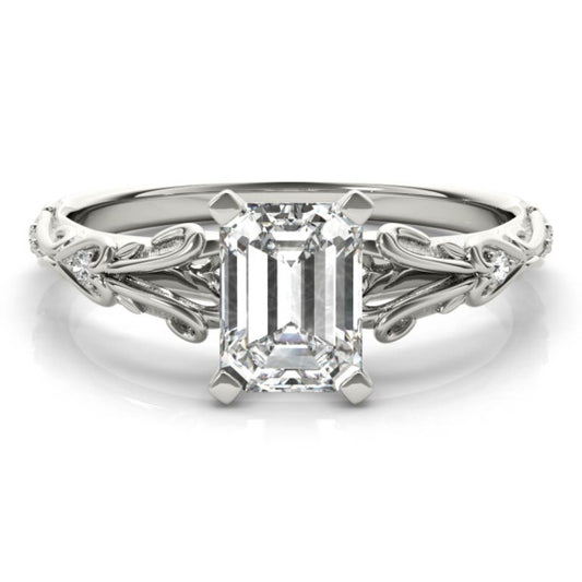 Luisant Emerald Cut Lab-Grown Diamond Ring - Main View - Vowmira lab-grown diamond jewelry