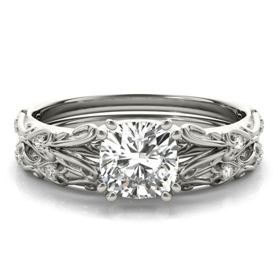 Luisant Lab-Grown Diamond Bridal Set - Main View - Vowmira lab-grown diamond jewelry