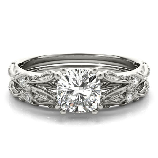 Luisant Lab-Grown Diamond Bridal Set - Main View - Vowmira lab-grown diamond jewelry