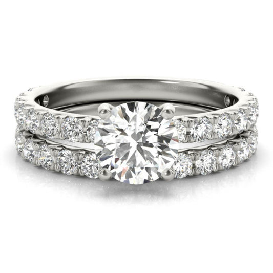 Seagrass Lab-Grown Diamond Bridal Set - Main View - Vowmira lab-grown diamond jewelry