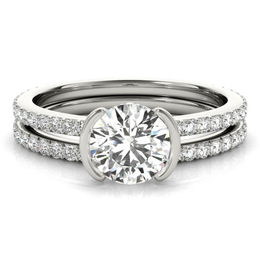Lumiere Lab-Grown Diamond Bridal Set - Main View - Vowmira lab-grown diamond jewelry