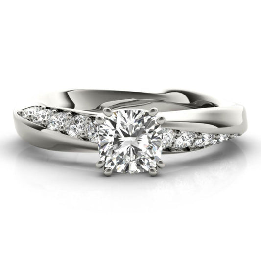 Sirena Cushion Cut Lab-Grown Diamond Ring - Main View - Vowmira lab-grown diamond jewelry