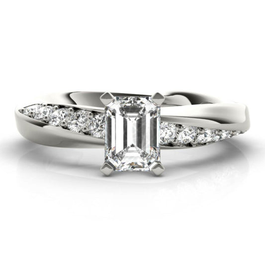 Sirena Emerald Cut Lab-Grown Diamond Ring - Main View - Vowmira lab-grown diamond jewelry