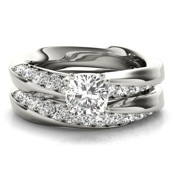 Sirena Lab-Grown Diamond Bridal Set - Main View - Vowmira lab-grown diamond jewelry