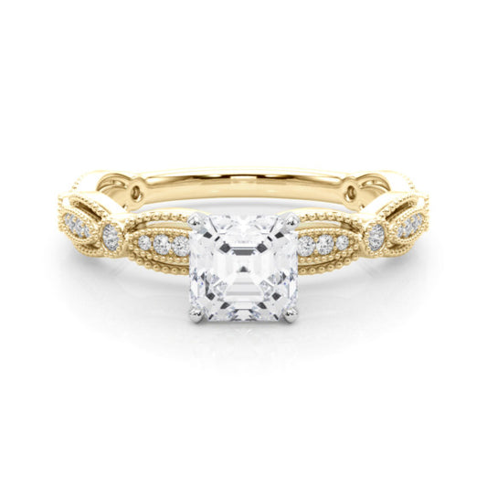 Mirabelle Asscher Cut Lab-Grown Diamond Ring - Main View - Vowmira lab-grown diamond jewelry
