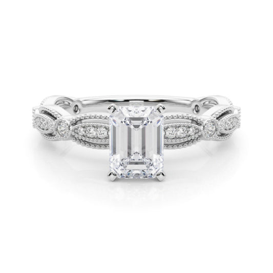 Mirabelle Emerald Cut Lab-Grown Diamond Ring - Main View - Vowmira lab-grown diamond jewelry
