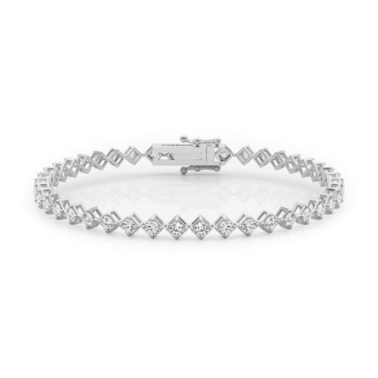 2 5/8 ct. tw. Round Kite Set Tennis Bracelet Lab-Grown Diamond Jewelry - Main View - Vowmira lab-grown diamond jewelry