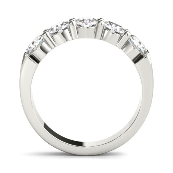1 1/2 CT. TW. Common Prong 5 Stone Lab-Grown Diamond Ring - Detail View - Vowmira lab-grown diamond jewelry