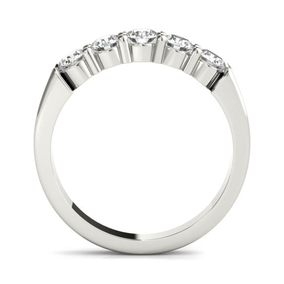 3/4 CT. TW. Common Prong 5 Stone Lab-Grown Diamond Ring - Detail View