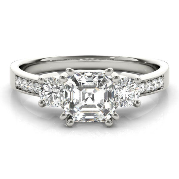 Denmark Three-Stone Lab-Grown Diamond Ring - Main View - Vowmira lab-grown diamond jewelry