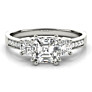 Denmark Three-Stone Lab-Grown Diamond Ring - Side View - Vowmira lab-grown diamond jewelry