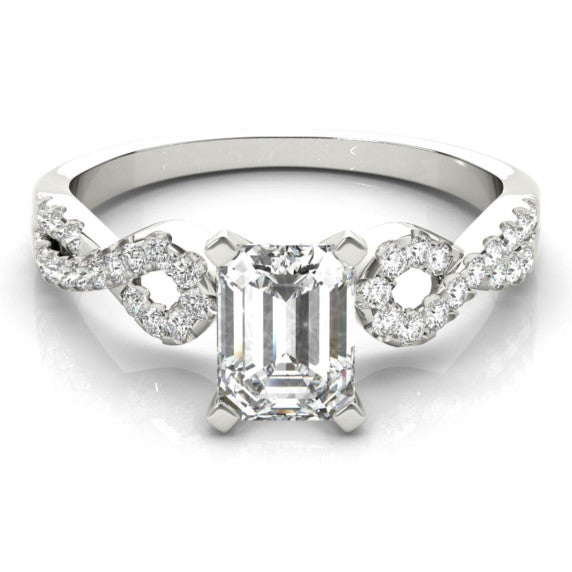 Infinity Emerald Cut Lab-Grown Diamond Ring - Main View - Vowmira lab-grown diamond jewelry