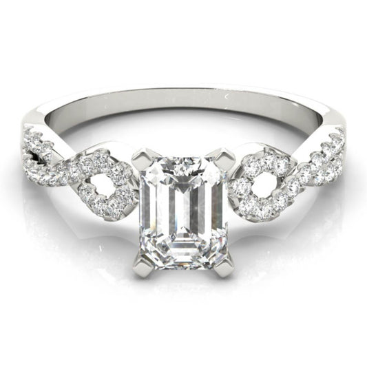 Infinity Emerald Cut Lab-Grown Diamond Ring - Main View - Vowmira lab-grown diamond jewelry