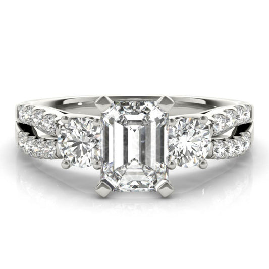 Cleopatra Emerald Cut Lab-Grown Diamond Ring - Main View - Vowmira lab-grown diamond jewelry