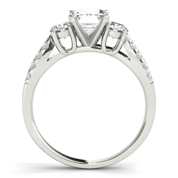 Cleopatra Emerald Cut Lab-Grown Diamond Ring - Detail View