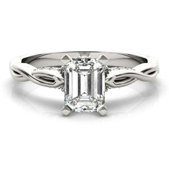 Private Garden Emerald Cut Lab-Grown Diamond Ring - Main View - Vowmira lab-grown diamond jewelry