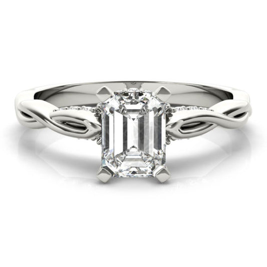 Private Garden Emerald Cut Lab-Grown Diamond Ring - Main View - Vowmira lab-grown diamond jewelry