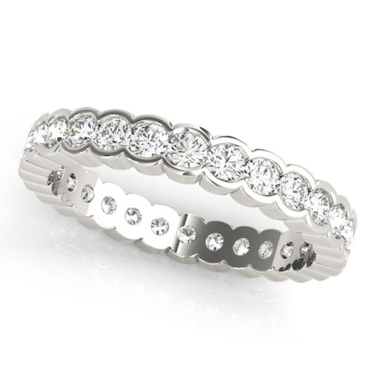 3.0mm Scalloped Channel Eternity Lab-Grown Diamond Band - Main View - Vowmira lab-grown diamond jewelry