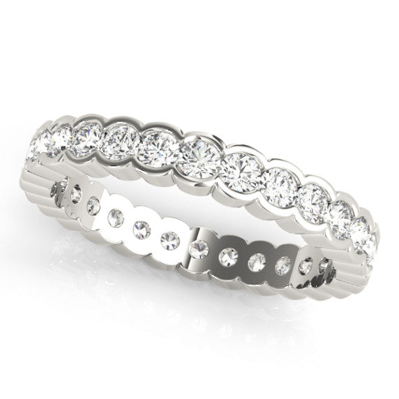 3.0mm Scalloped Channel Eternity Lab-Grown Diamond Band - Main View