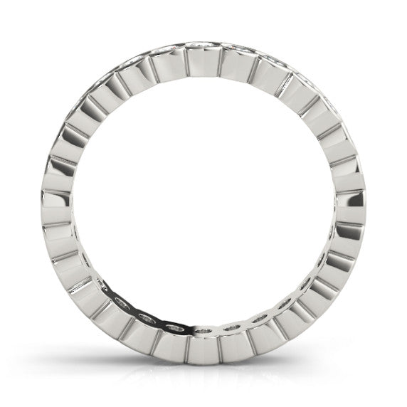 3.0mm Scalloped Channel Eternity Lab-Grown Diamond Band - Detail View - Vowmira lab-grown diamond jewelry
