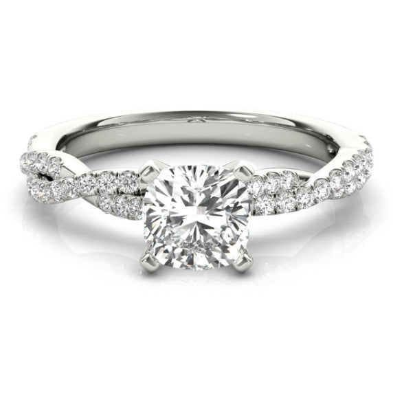 Eugenie Cushion Cut Lab-Grown Diamond Ring - Main View - Vowmira lab-grown diamond jewelry