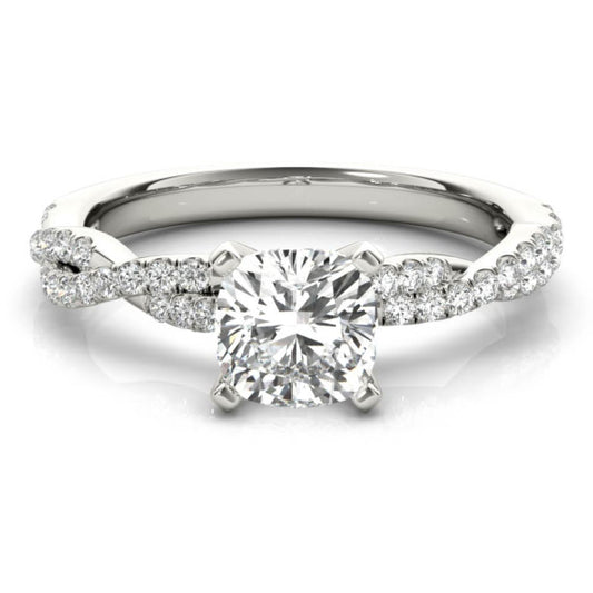 Eugenie Cushion Cut Lab-Grown Diamond Ring - Main View - Vowmira lab-grown diamond jewelry