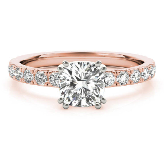Petite Floating Gem Cushion Cut Lab-Grown Diamond Ring - Main View - Vowmira lab-grown diamond jewelry