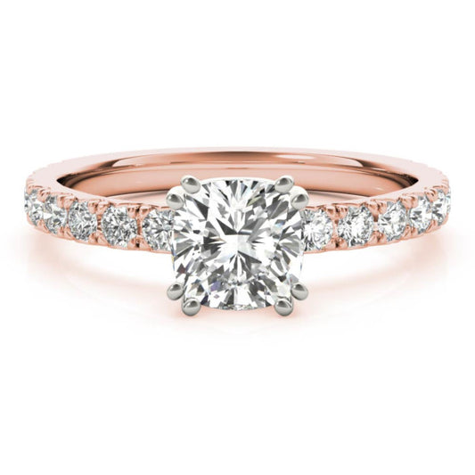 Petite Floating Gem Cushion Cut Lab-Grown Diamond Ring - Main View - Vowmira lab-grown diamond jewelry
