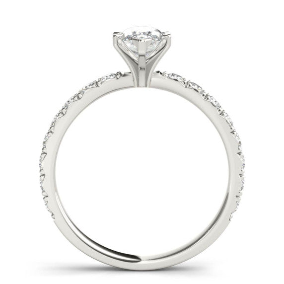 Petite Floating Gem Marquise Cut Lab-Grown Diamond Ring - Detail View - Vowmira lab-grown diamond jewelry