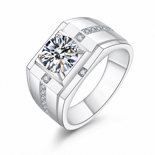 VOWMIRA 1ct Men's Diamond Ring | Lab-Grown Diamond | S925 Sterling Silver - Vowmira lab-grown diamond jewelry