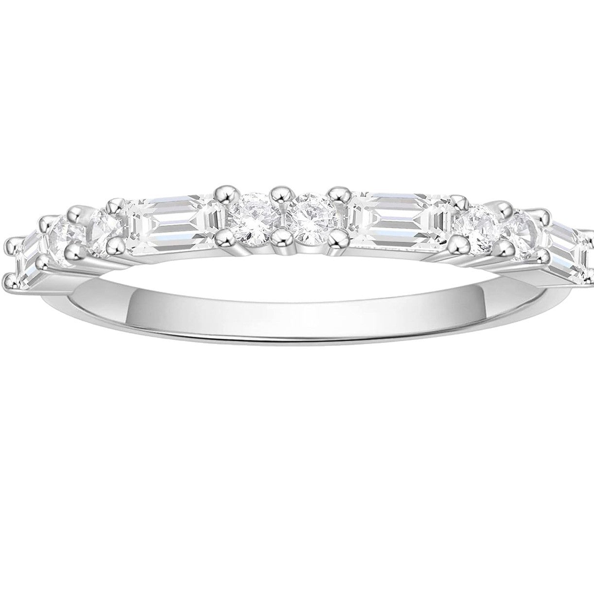 Emerald Oval Shared Prong Lab-Grown Diamond Ring Enhancer - Main View