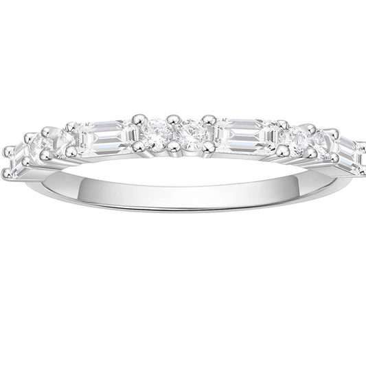 Emerald Oval Shared Prong Lab-Grown Diamond Ring Enhancer - Main View - Vowmira lab-grown diamond jewelry