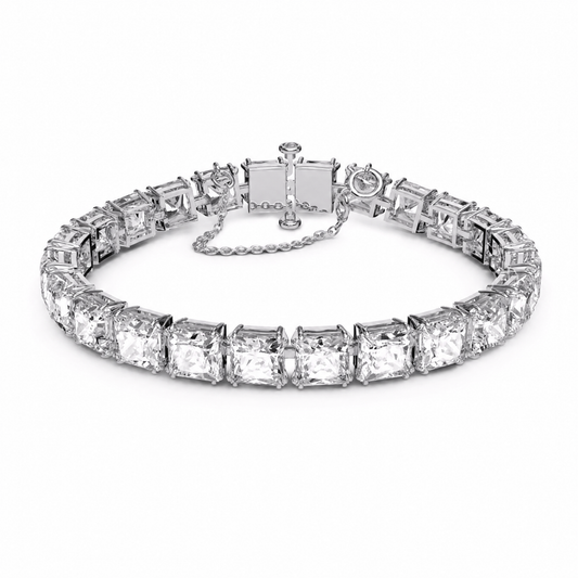 VOWMIRA 8ct Emerald Cut Lab-Grown Diamond Tennis Bracelet | S925 Sterling Silver | Luxury Statement Jewelry - Vowmira lab-grown diamond jewelry