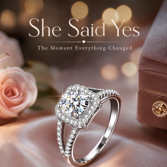 Vowmira 2ct Square Halo Engagement Ring | Lab-Grown Diamond | S925 Sterling Silver - Vowmira lab-grown diamond jewelry