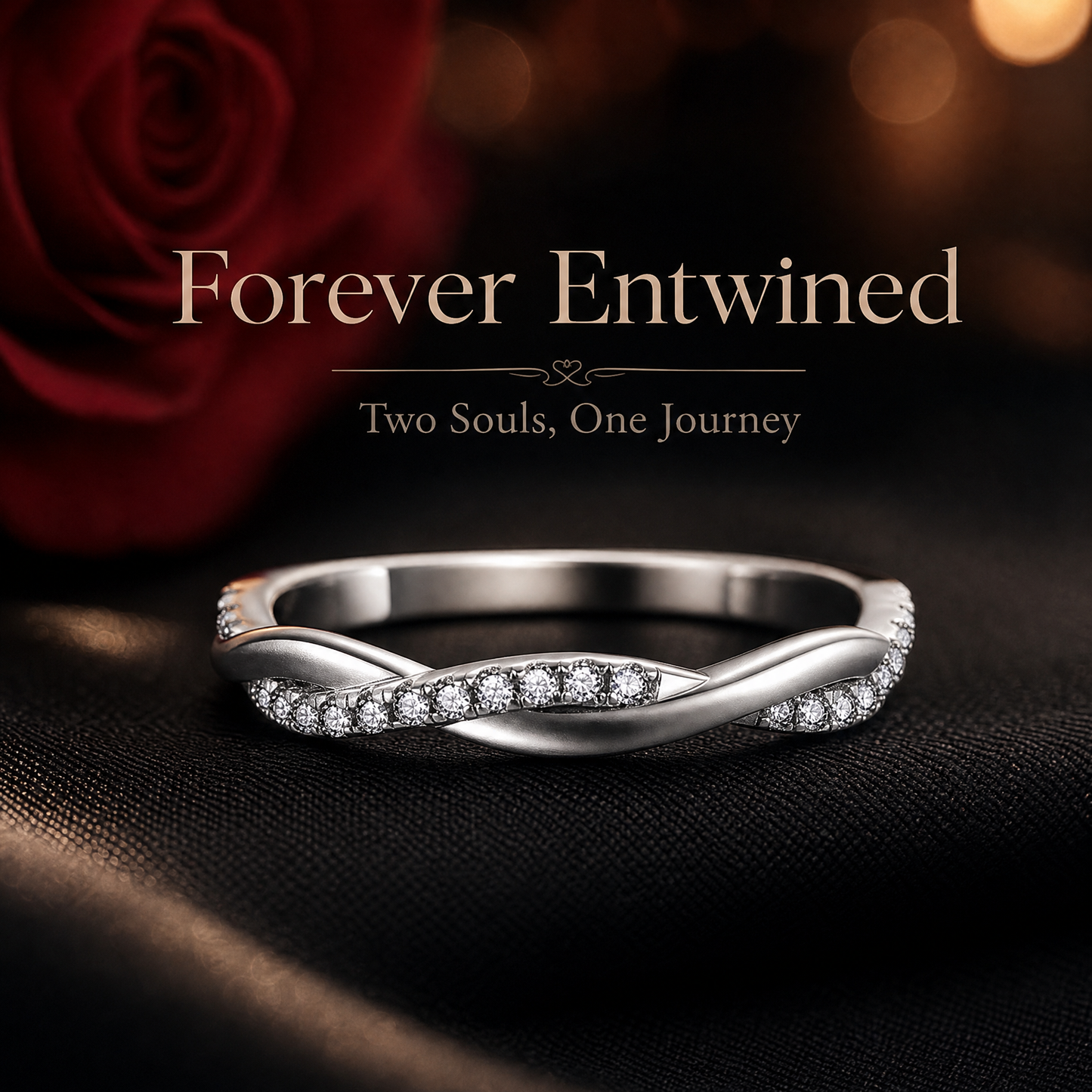 Infinity Twist Men's Lab-Grown Diamond Wedding Band - 925 Sterling Silver - main product view - Vowmira lab-grown diamond jewelry