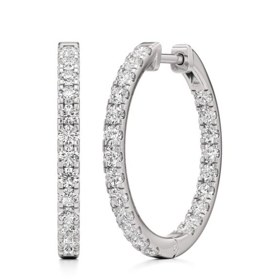 1 1/2 - 2 1/4 ct Mattea Lab-Grown Diamond Hoops - Main View