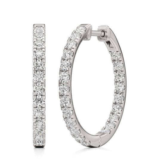 1 1/2 - 2 1/4 ct Mattea Lab-Grown Diamond Hoops - Main View - Vowmira lab-grown diamond jewelry
