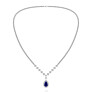 Pear Lab-Grown Diamond Fashion Necklace Sapphire Accent Lab-Grown Diamond Ring - Side View - Vowmira lab-grown diamond jewelry