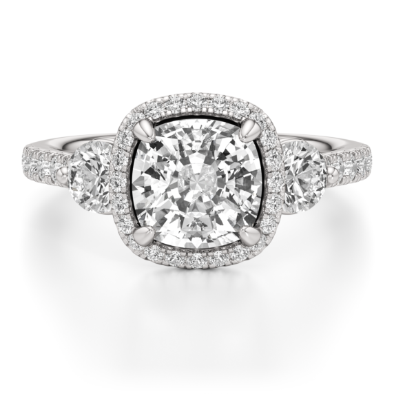 Carmel Cushion Cut Lab-Grown Diamond Ring - Main View - Vowmira lab-grown diamond jewelry