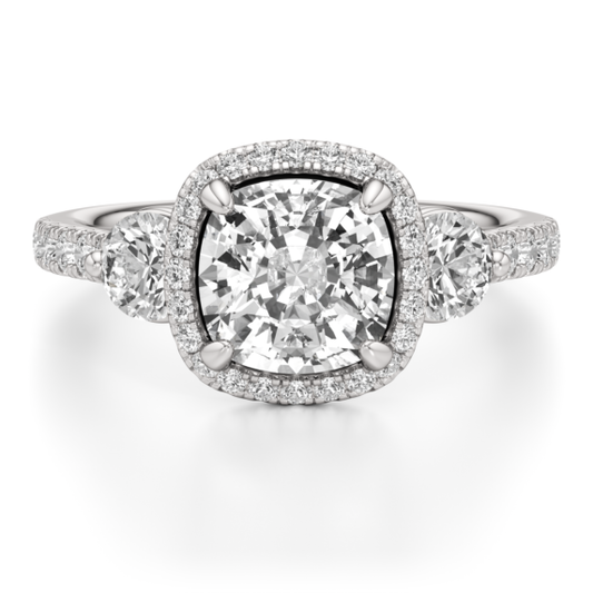 Carmel Cushion Cut Lab-Grown Diamond Ring - Main View - Vowmira lab-grown diamond jewelry