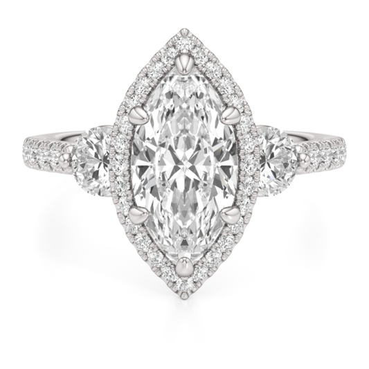 Carmel Marquise Cut Lab-Grown Diamond Ring - Main View - Vowmira lab-grown diamond jewelry