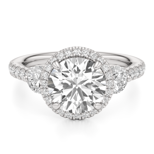 Carmel Halo Lab-Grown Diamond Ring - Main View - Vowmira lab-grown diamond jewelry
