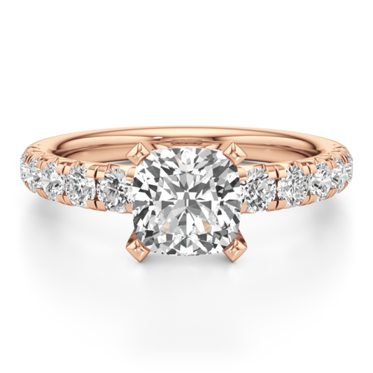 Dora Cushion Cut Lab-Grown Diamond Ring - Main View - Vowmira lab-grown diamond jewelry